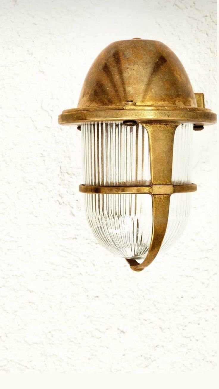 Brass bulkhead wall light