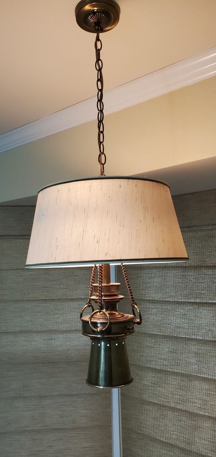 Nautical pendant light with a fabric shade